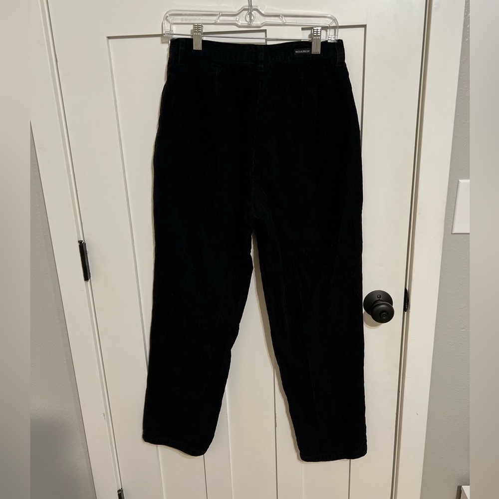 Woolrich Black Straight Corduroy Pants Ultra High Rise Y2K Vintage Size 8
